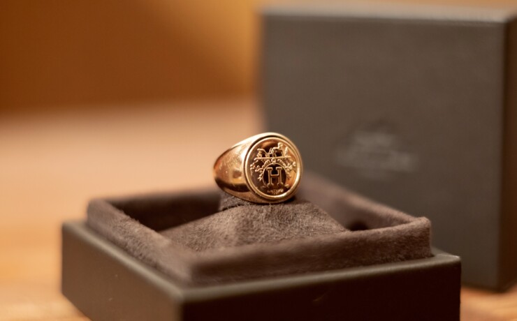 エルメス エクスリブリス カレッジリング〈HERMES EX-LIBRIS College Ring PG〉