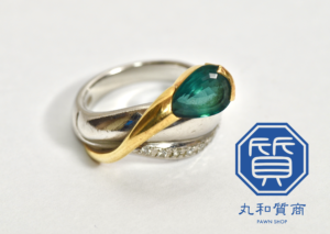 K18 Pt900 エメラルドリングをお買取させていただきました!