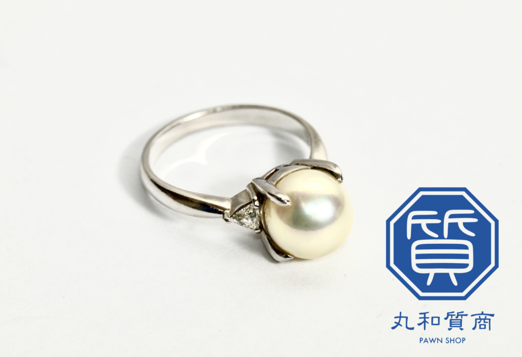 真珠9.5 ｍｍ Pt850プラチナ×パール×ダイヤモンド 9.5号 パールホワイト D0.08 レディース リング・指輪